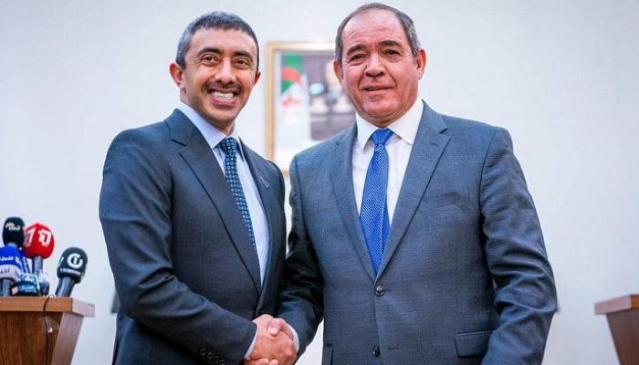 وزيرا خارجية الإمارات والجزائر خلال لقاء سابق