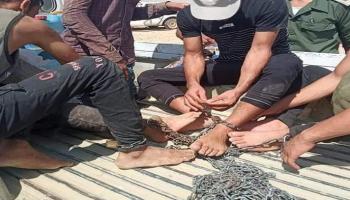 جانب من معاناة المهاجرين في ليبيا