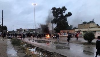 جانب من المظاهرات في واسط العراقية