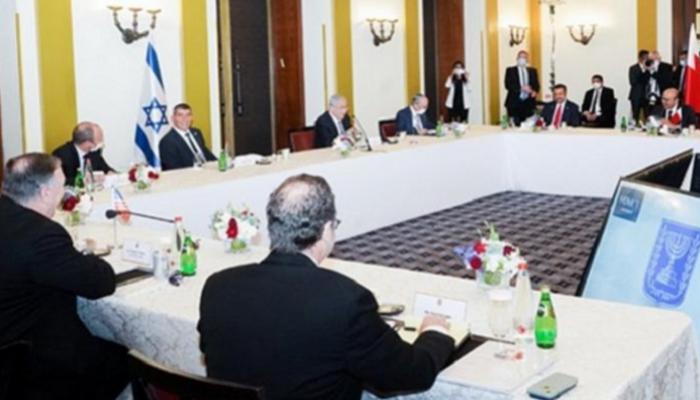 جلسة المباحثات الثلاثية المشتركة التي عقدت في تل أبيب