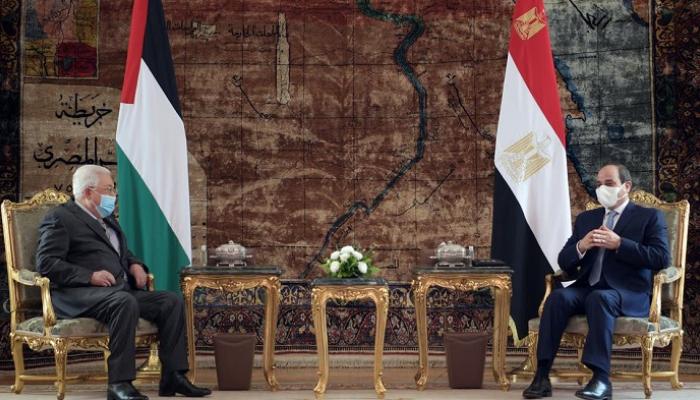 جانب من لقاء الرئيس المصري ونظيره الفلسطيني