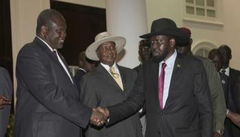 سلفا كير وإيرك مشار في لقاء سابق