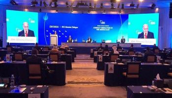 وزير الخارجية العراقي فؤاد حسين خلال حوار المنامة