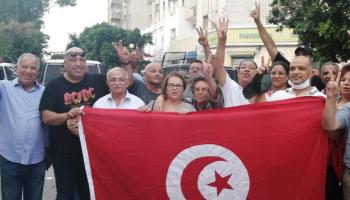 وقفة احتجاجية للدستوري الحر أمام مقر البرلمان التونسي