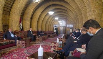  الرئيس العراقي خلال استقباله سفراء الدول الخمس دائمة العضوية