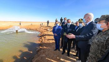 الرئيس التونسي قيس سعيد خلال زيارته لجنوب البلاد