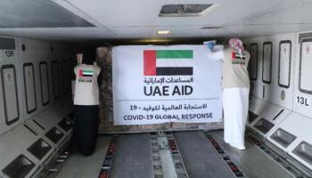 جانب من القافلة الطبية الإماراتية لفلسطين