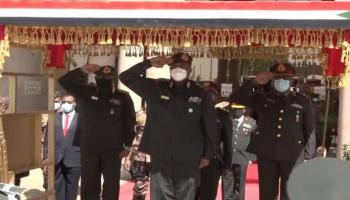 جانب من الاحتفال بتخريج  المتدربين العسكريين