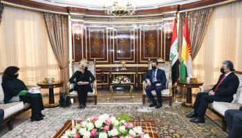 نيجرفان بارزاني رئيس إقليم كردستان خلال استقباله المبعوثة الأممية