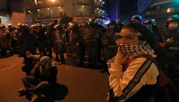 جانب من المظاهرات الطلابية التي شهدتها بيروت- أ.ف.ب