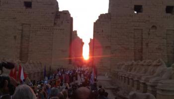 تعامد الشمس على قدس الأقداس بمعبد الكرنك-أرشيفية