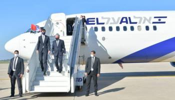 جانب من وصول الوفد الأمريكي الإسرائيلي إلى الرباط