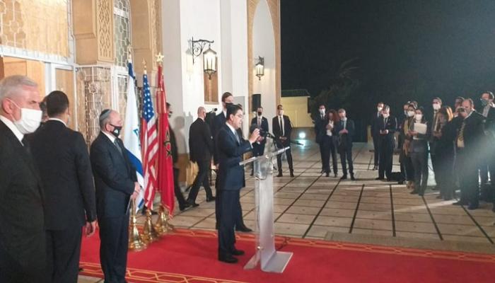ناصر بوريطة خلال المؤتمر الصحفي المشترك