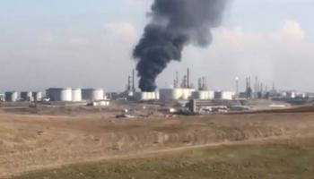 دخان متصاعد من مصفاة كار كروب للنفط في أربيل