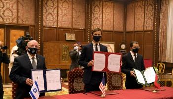 جانب من زيارة الوفد الإسرائيلي-الأمريكي الى المغرب قبل أيام