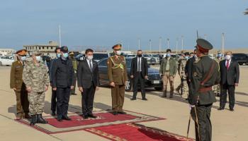 جانب من زيارة الوفد العسكري التركي إلى طرابلس