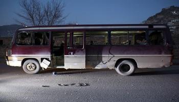  الحافلة التي تعرضت للانفجار بالعاصمة كابول