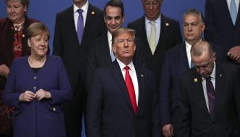 الرئيس الأمريكي وبجانبه أردوغان وقادة أوروبيين خلال اجتماع دولي سابق