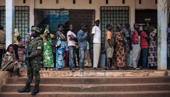 أحد مراكز الاقتراع في جمهورية أفريقيا الوسطى- أ.ف.ب