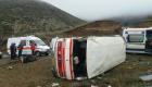 مصدومیت ۲۲ نفر بر اثر واژگونی اتوبوس در محور تبريز ـ صوفيان 