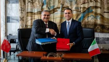 وزيرا خاريجة البحرين وإيطاليا خلال لقاء روما اليوم