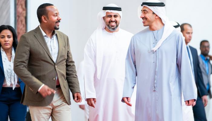 الشيخ عبدالله بن زايد آل نهيان ورئيس الوزراء الإثيوبي