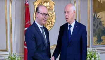 الرئيس التونسي قيس سعيد خلال لقاء سابق مع رئيس الحكومة المكلف