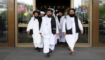 وفد من طالبان خلال محادثات سابقة مع أمريكا