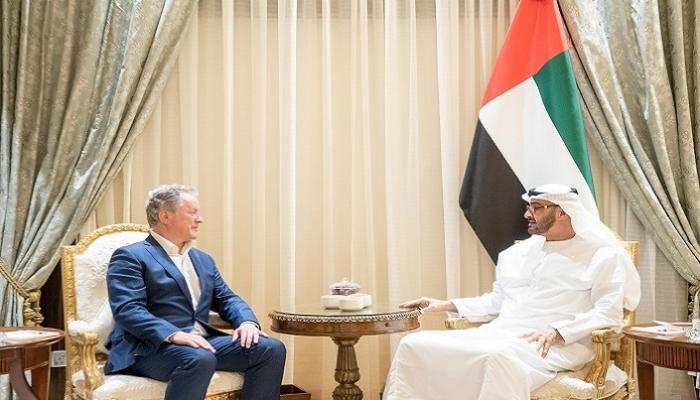 جانب من لقاء الشيخ محمد بن زايد والمدير التنفيذي لبرنامج الأغذية العالمي