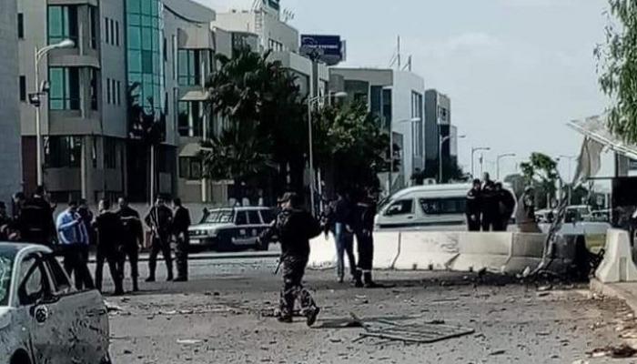 موقع التفجير أمام السفارة الأمريكية بالعاصمة التونسية 