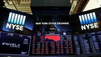 كورونا يلون شاشة البورصة الأمريكية بالأحمر