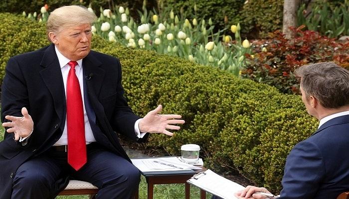 الرئيس الأمريكي يدلي بتصريحات لشبكة فوكس نيوز - رويترز