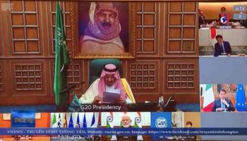 جانب من قمة قادة العشرين الاستثنائية الافتراضية