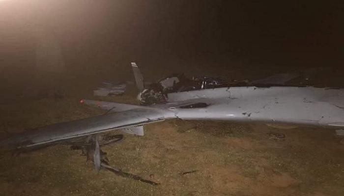 طائرة تركية أسقطها الجيش الليبي في وقت سابق