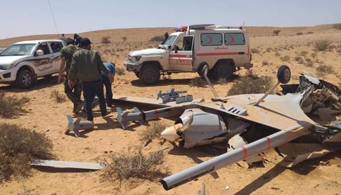 طائرة تركية مسيرة أسقطها الجيش الليبي - أرشيفية