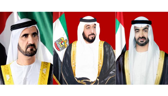الشيخ خليفة بن زايد والشيخ محمد بن راشد والشيخ محمد بن زايد