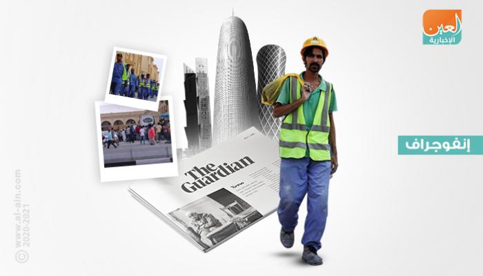 العمال الأجانب يتسولون الطعام في قطر