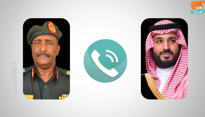 اتصال هاتفي بين ولي العهد السعودي ورئيس مجلس السيادة بالسودان