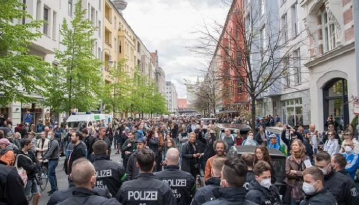 جانب من مظاهرات سابقة في ألمانيا ضد قيود كورونا