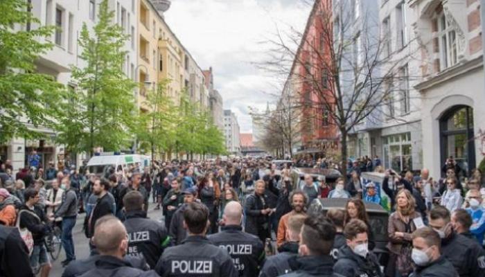 جانب من مظاهرات سابقة في ألمانيا ضد قيود كورونا