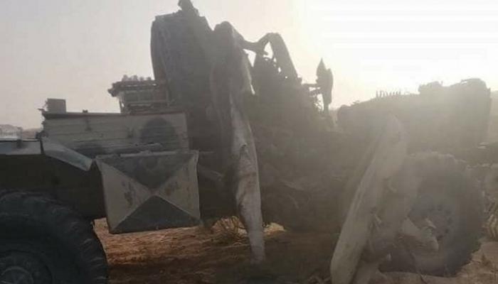 آثار قصف لموقع المليشيات الموالية لتركيا قرب الوطية