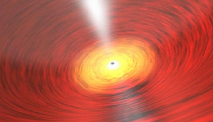 رسم تخيلي للانفجار الكوني الأضخم في تاريخ الكون المنبعث عن ثقب أسود