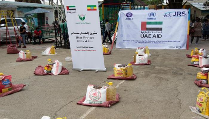 جانب من مساعدات الإمارات الغذائية لإثيوبيا