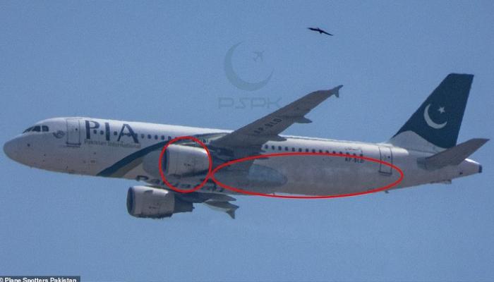 الطائرة الباكستانية المنكوبة قبل سقوطها