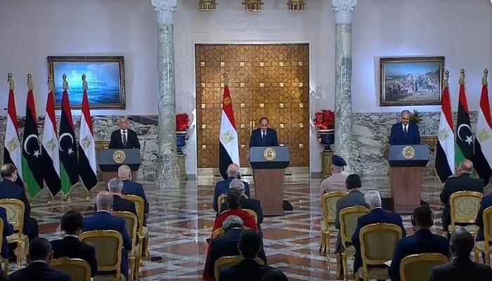 السيسي خلال الإعلان عن المبادرة الليبية