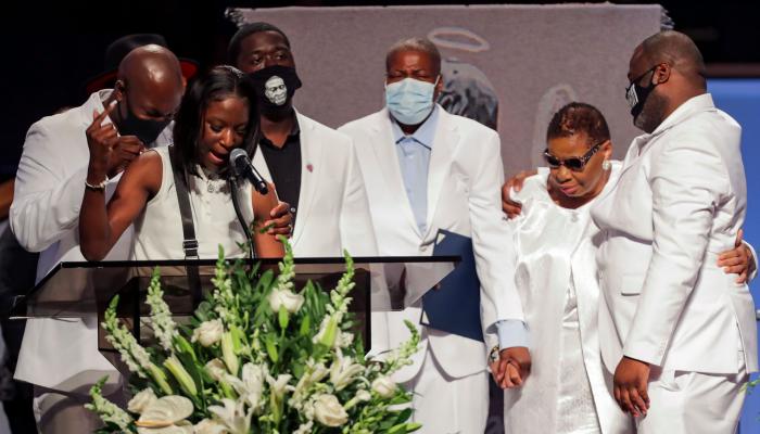 La famille de George Floyd, lors des funérailles, à Houston- AFP
