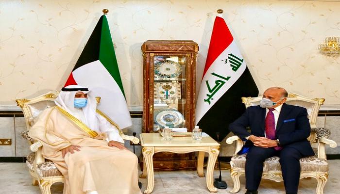وزير الخارجية الكويتي ونظيره العراقي خلال اللقاء