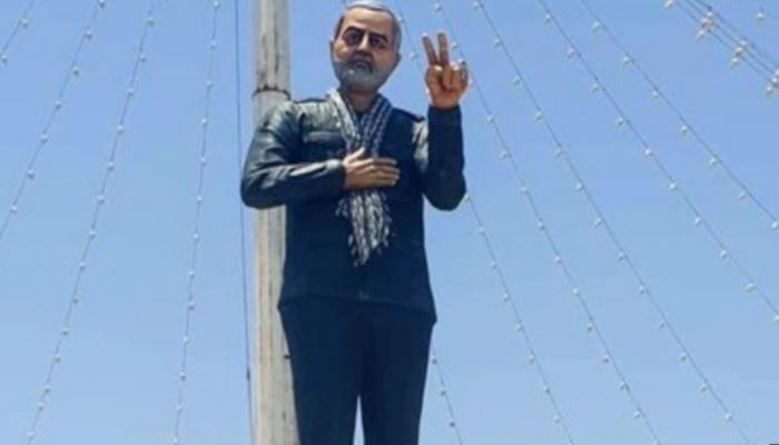 تمثال قاسم سليماني مثار الجدل بمحافظة كرمان
