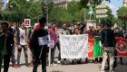 تظاهرات مهاجران افغان در مقابل سفارت ایران در پاریس