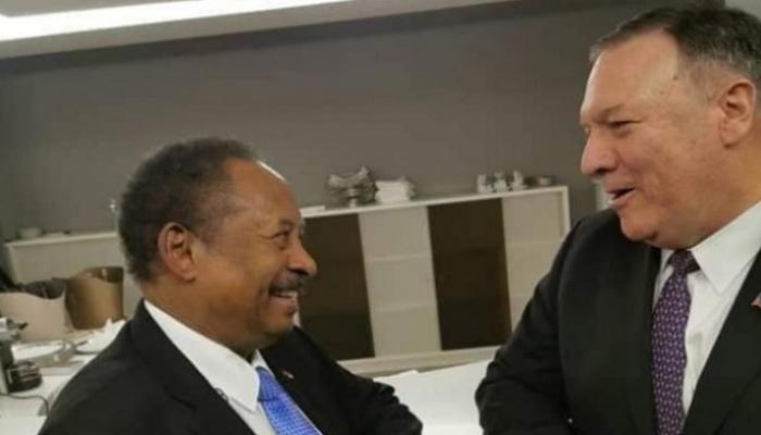 وزير الخارجية الأمريكي خلال لقاء سابق مع رئيس وزراء السودان